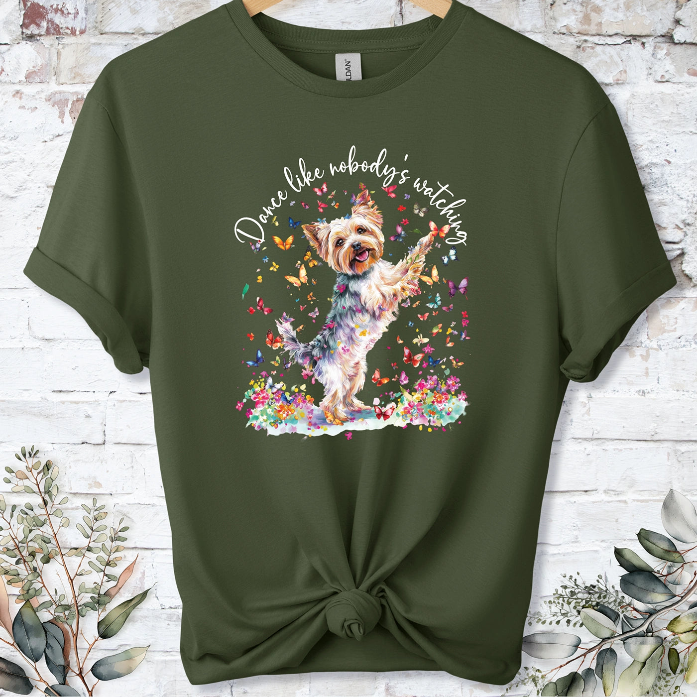 Yorkshire Terrier "Dance like nobody's watching" unisex T shirt