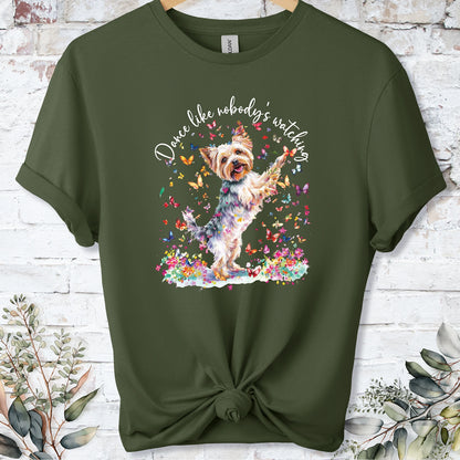 Yorkshire Terrier "Dance like nobody's watching" unisex T shirt
