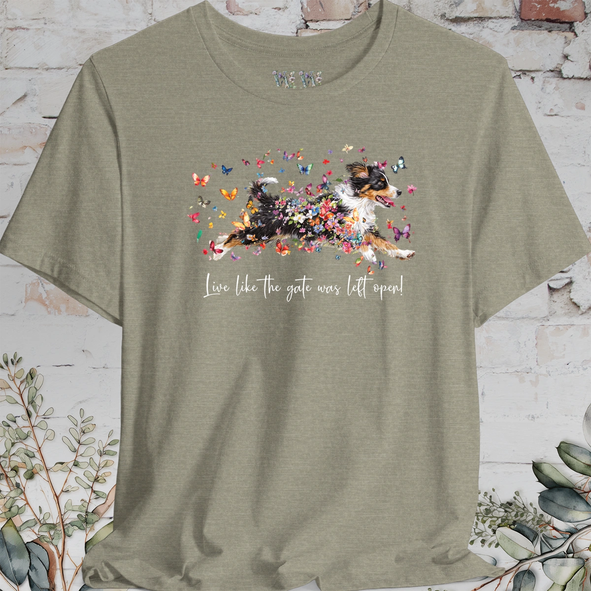Mini Aussie Doodle 'Live like the gate was left open' T shirt