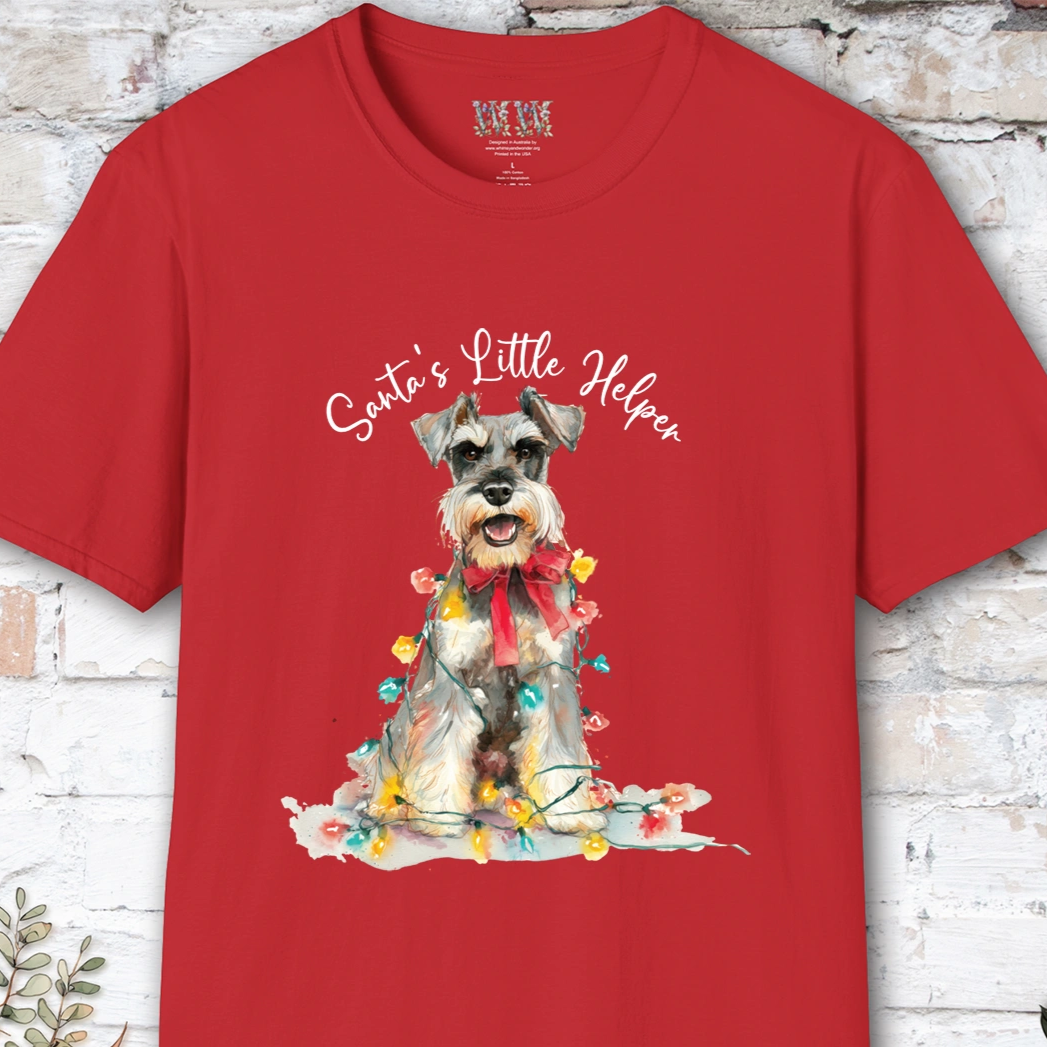 Schnauzer - Miniature, Santa's little helper. unisex T shirt