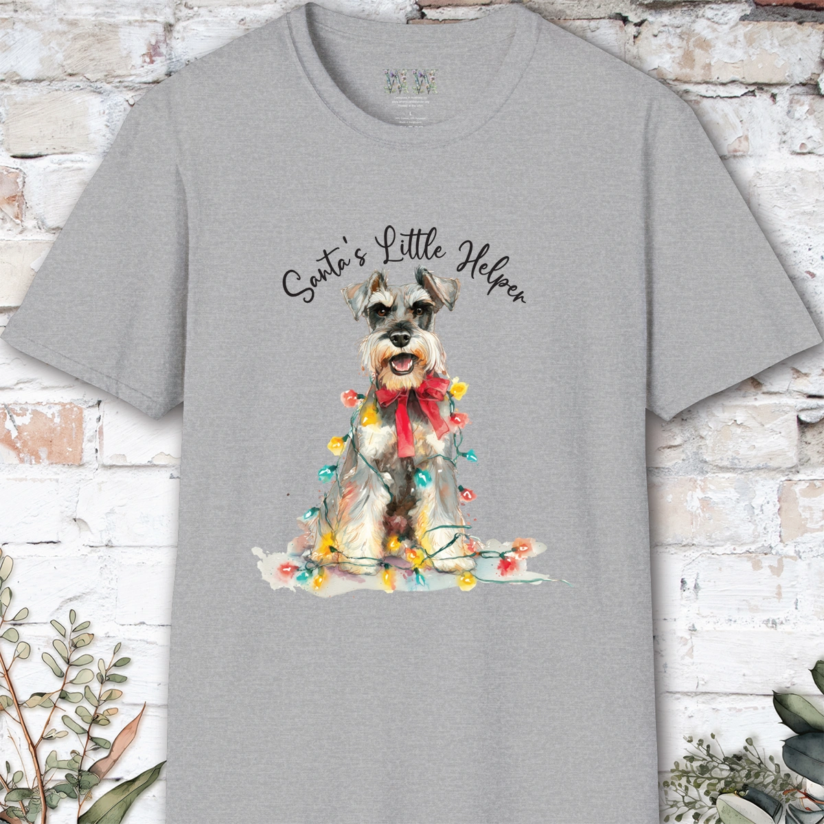 Schnauzer - Miniature, Santa's little helper. unisex T shirt