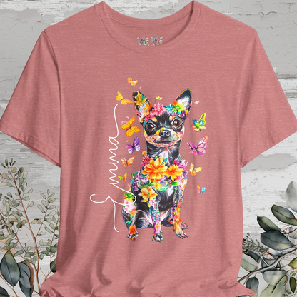 Mini Fox Terrier/Chihuahua Floral Personalized T shirt