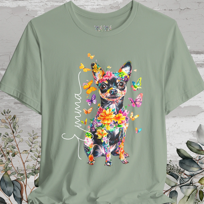 Mini Fox Terrier/Chihuahua Floral Personalized T shirt