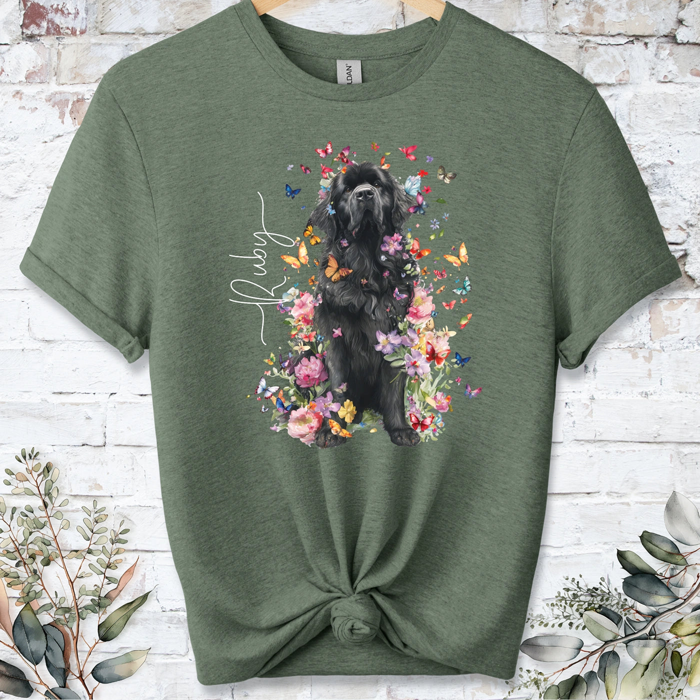 Newfoundland #2 Floral peronalised unisex T shirt