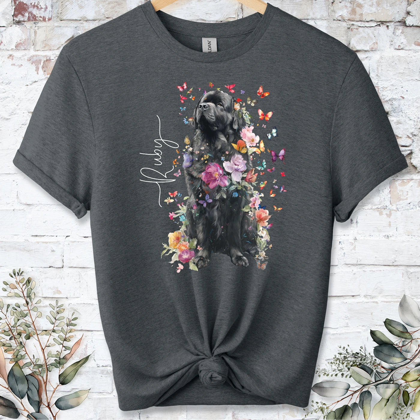 Newfoundland #3 Floral peronalised unisex T shirt