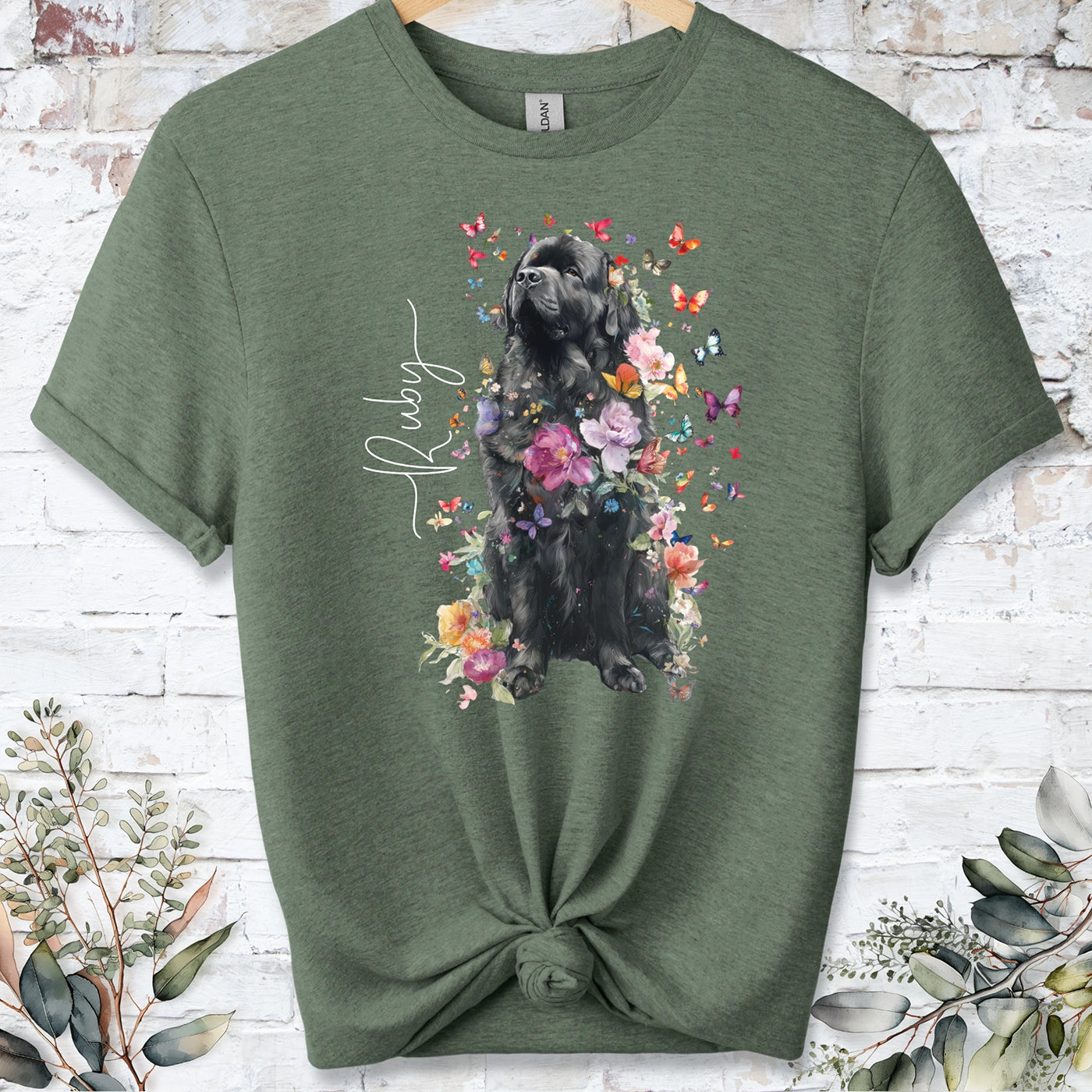 Newfoundland #3 Floral peronalised unisex T shirt