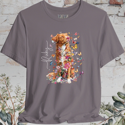 Nova Scotia Duck Tolling Retriever Floral Butterfly T shirt