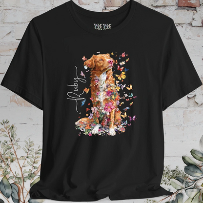 Nova Scotia Duck Tolling Retriever Floral Butterfly T shirt