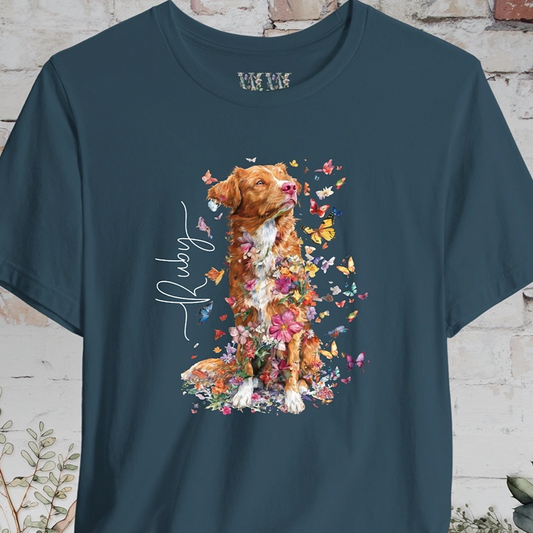 Nova Scotia Duck Tolling Retriever Floral Butterfly T shirt