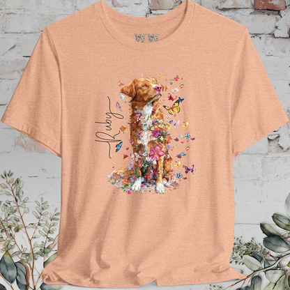 Nova Scotia Duck Tolling Retriever Floral Butterfly T shirt