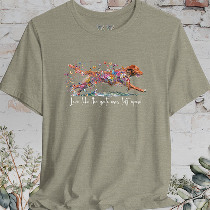 Nova Scotia Duck Tolling Retriever "Live like the gate was left open" T shirt