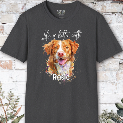 Nova Scotia Duck Tolling Retriever #1 'Life is better with'  Personalized T shirt