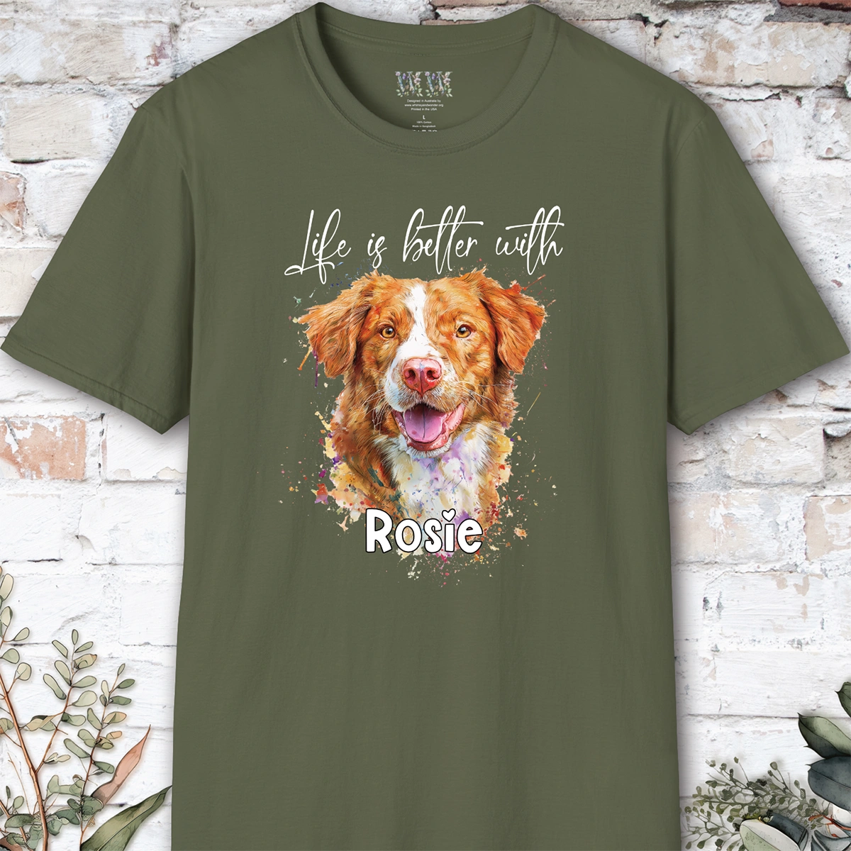 Nova Scotia Duck Tolling Retriever #1 'Life is better with'  Personalized T shirt