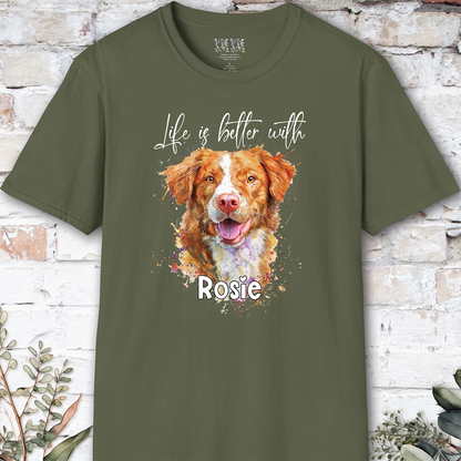 Nova Scotia Duck Tolling Retriever #1 'Life is better with'  Personalized T shirt