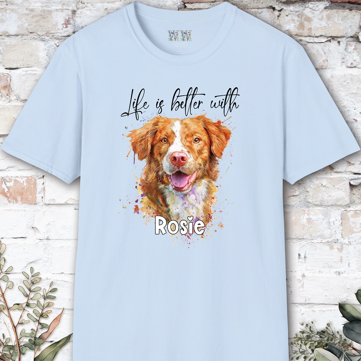 Nova Scotia Duck Tolling Retriever #1 'Life is better with'  Personalized T shirt