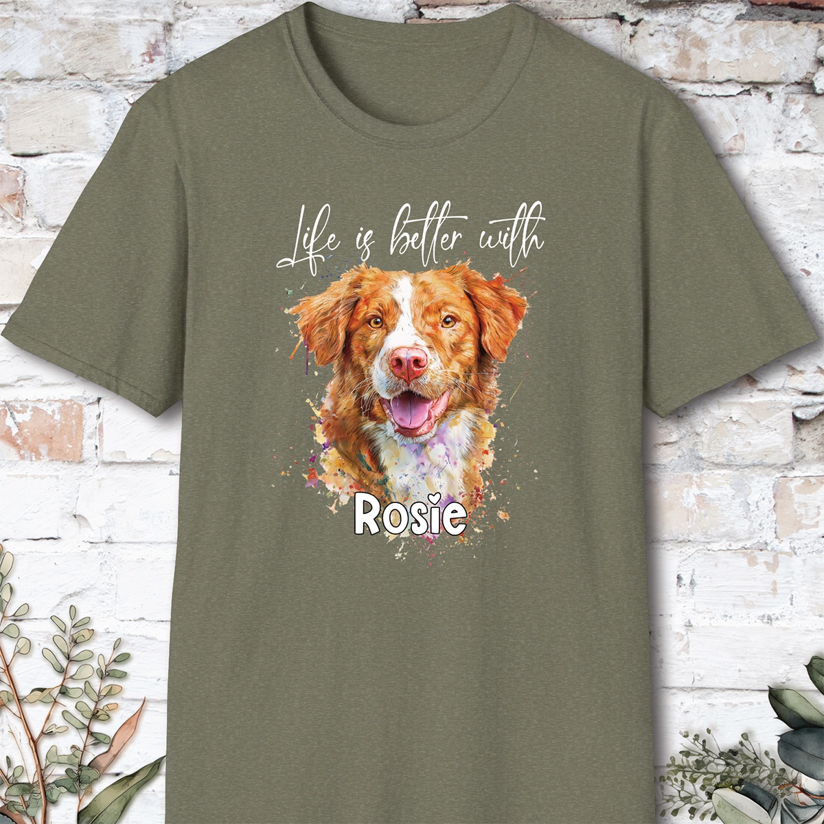 Nova Scotia Duck Tolling Retriever #1 'Life is better with'  Personalized T shirt