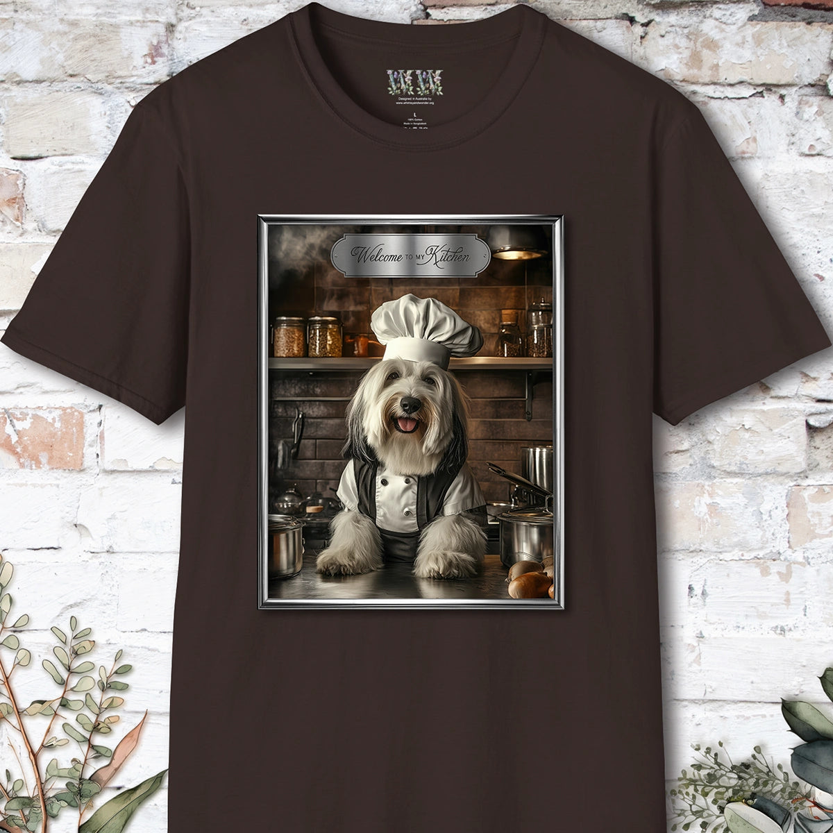 Old English Sheepdog Chef Unisex T shirt