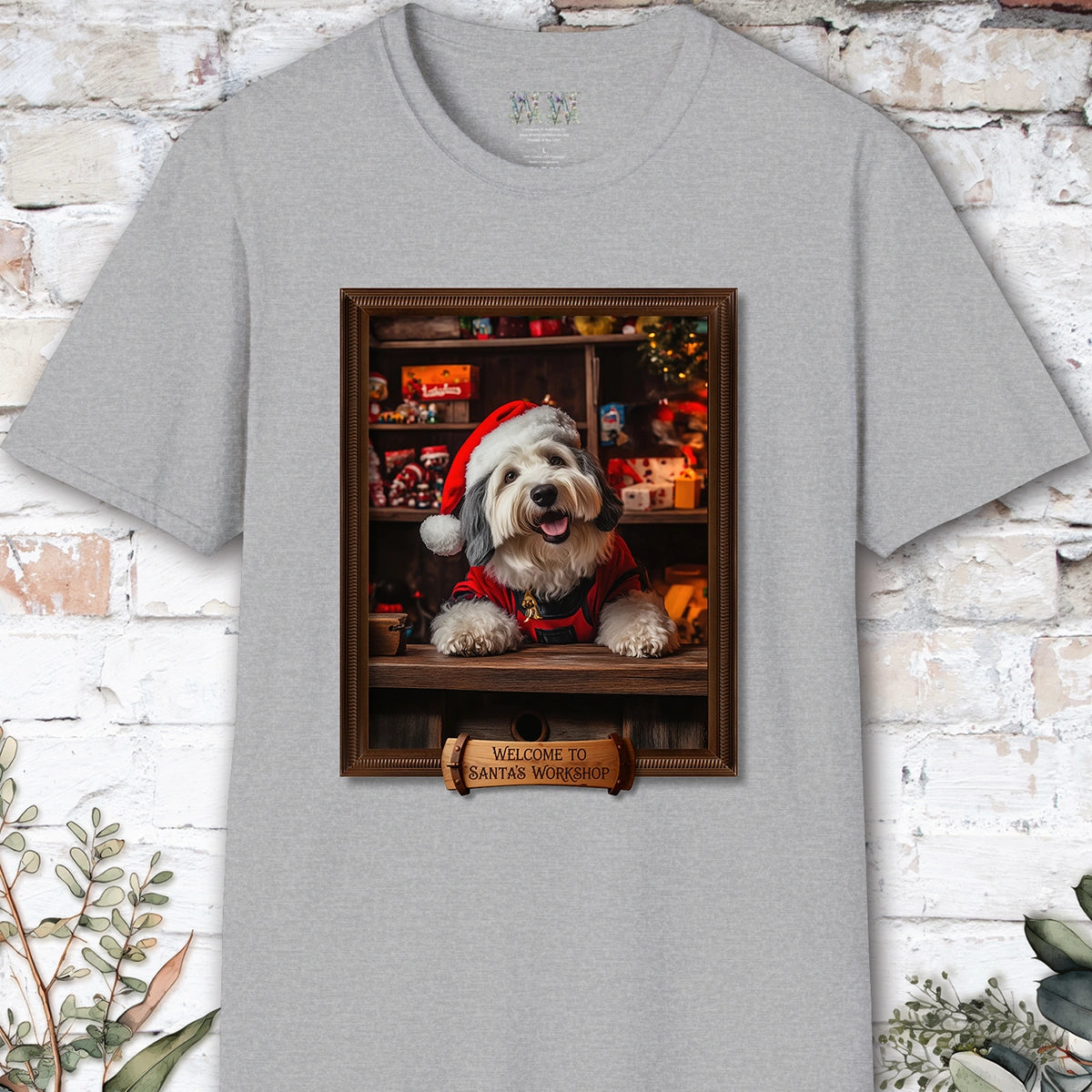 Old English Sheepdog #1 Santa's Workshop Unisex T shirt