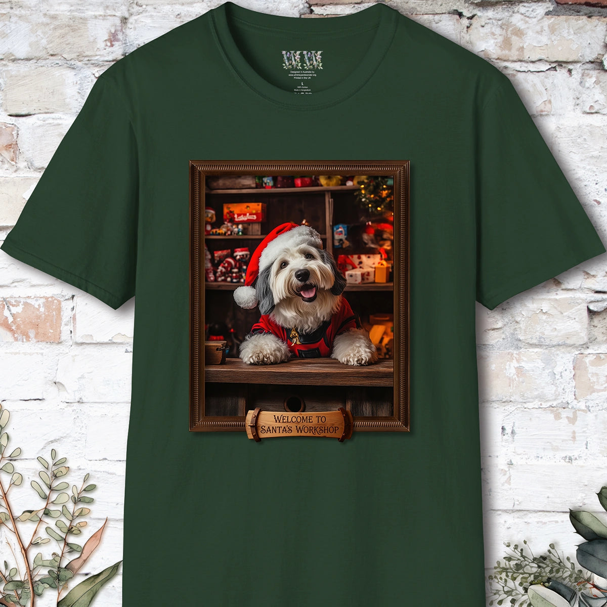Old English Sheepdog #1 Santa's Workshop Unisex T shirt