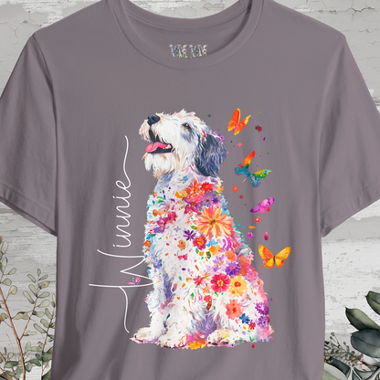 Old English Sheepdog Floral Personalized T shirt