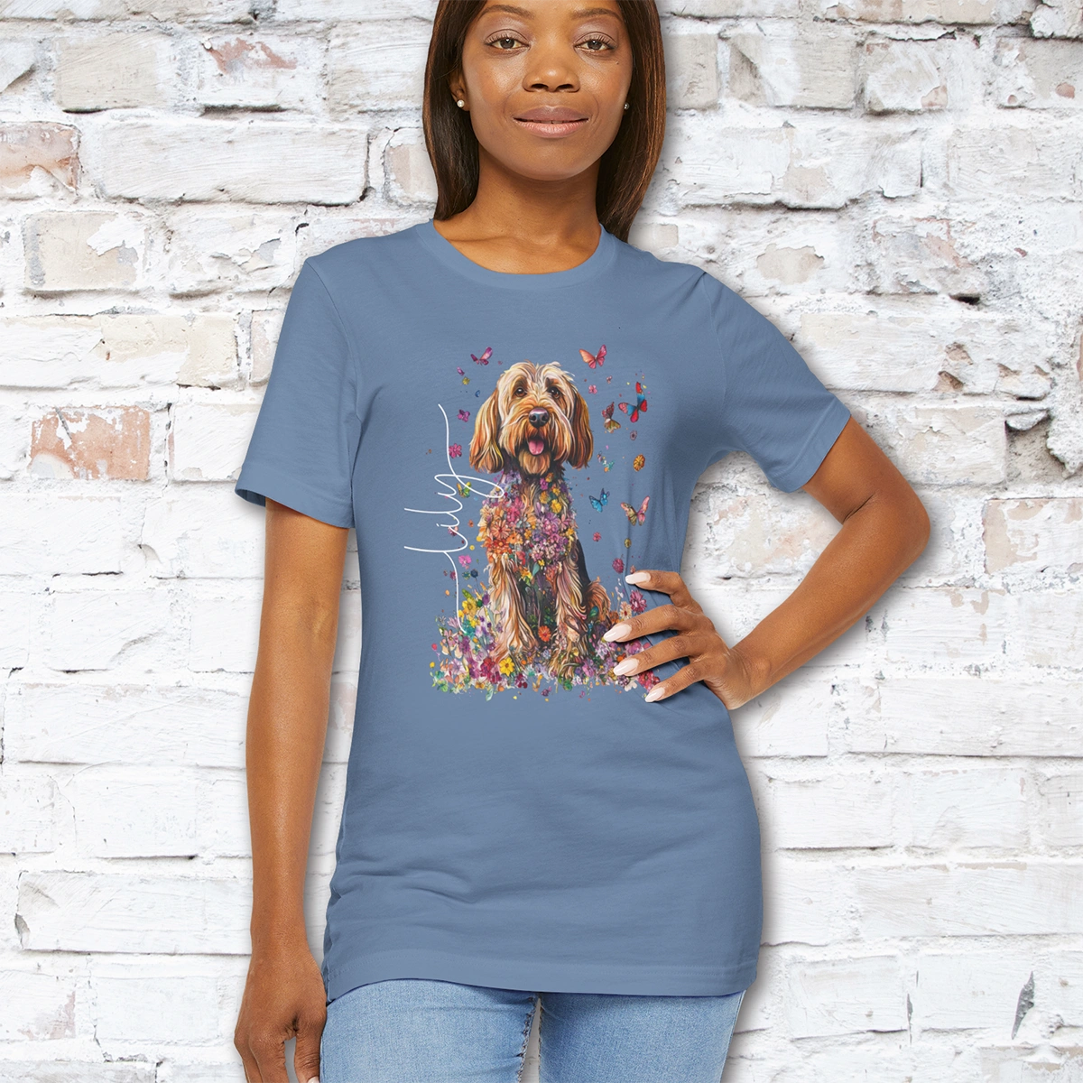 Otterhound #1 Floral  Personalized T shirt
