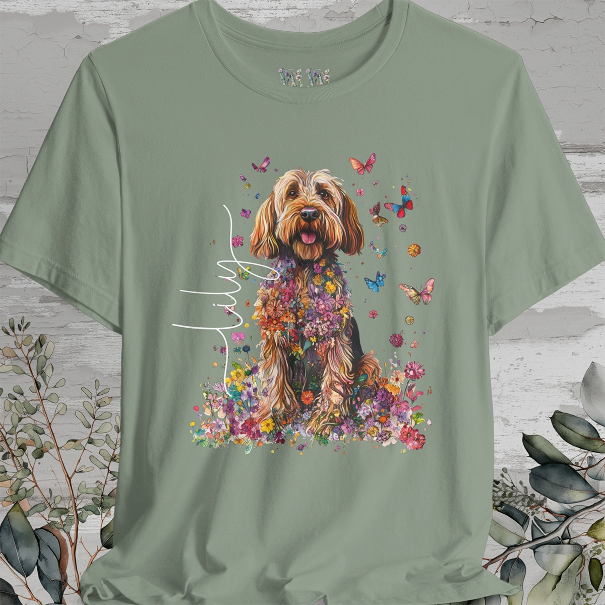 Otterhound #1 Floral  Personalized T shirt