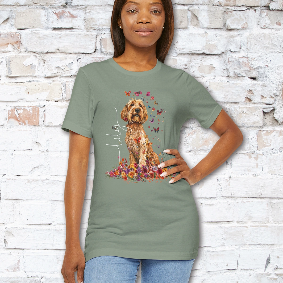 Otterhound #2 Floral  Personalized T shirt