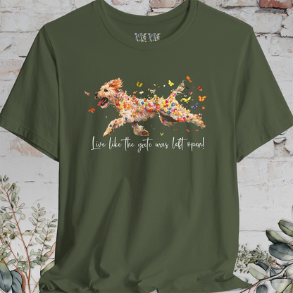 Otterhound "Live like the gate was left open" Unisex T shirt