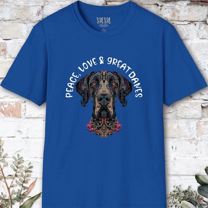 Peace Love & Great Danes #1, Short Sleeve Unisex Tee