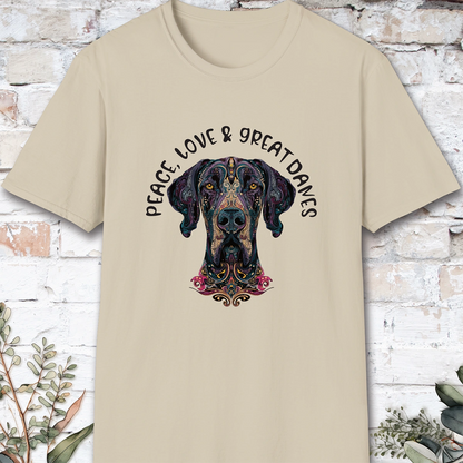 Peace Love & Great Danes #1, Short Sleeve Unisex Tee