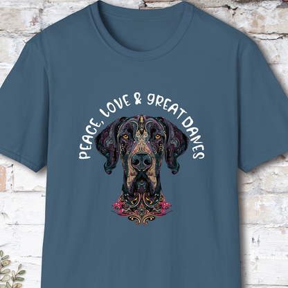 Peace Love & Great Danes #1, Short Sleeve Unisex Tee