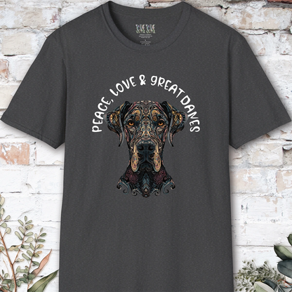 Peace Love & Great Danes #2, Short Sleeve Unisex Tee
