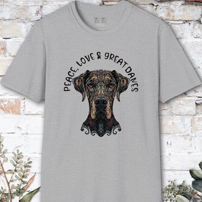 Peace Love & Great Danes #2, Short Sleeve Unisex Tee