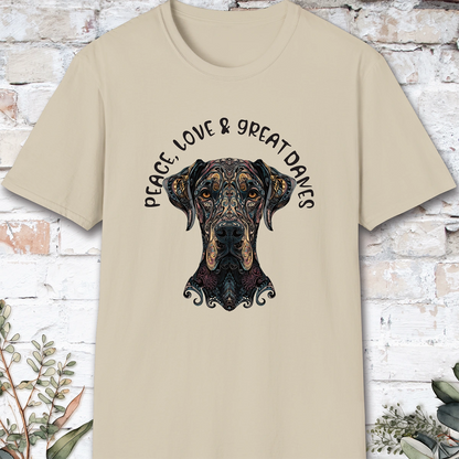 Peace Love & Great Danes #2, Short Sleeve Unisex Tee