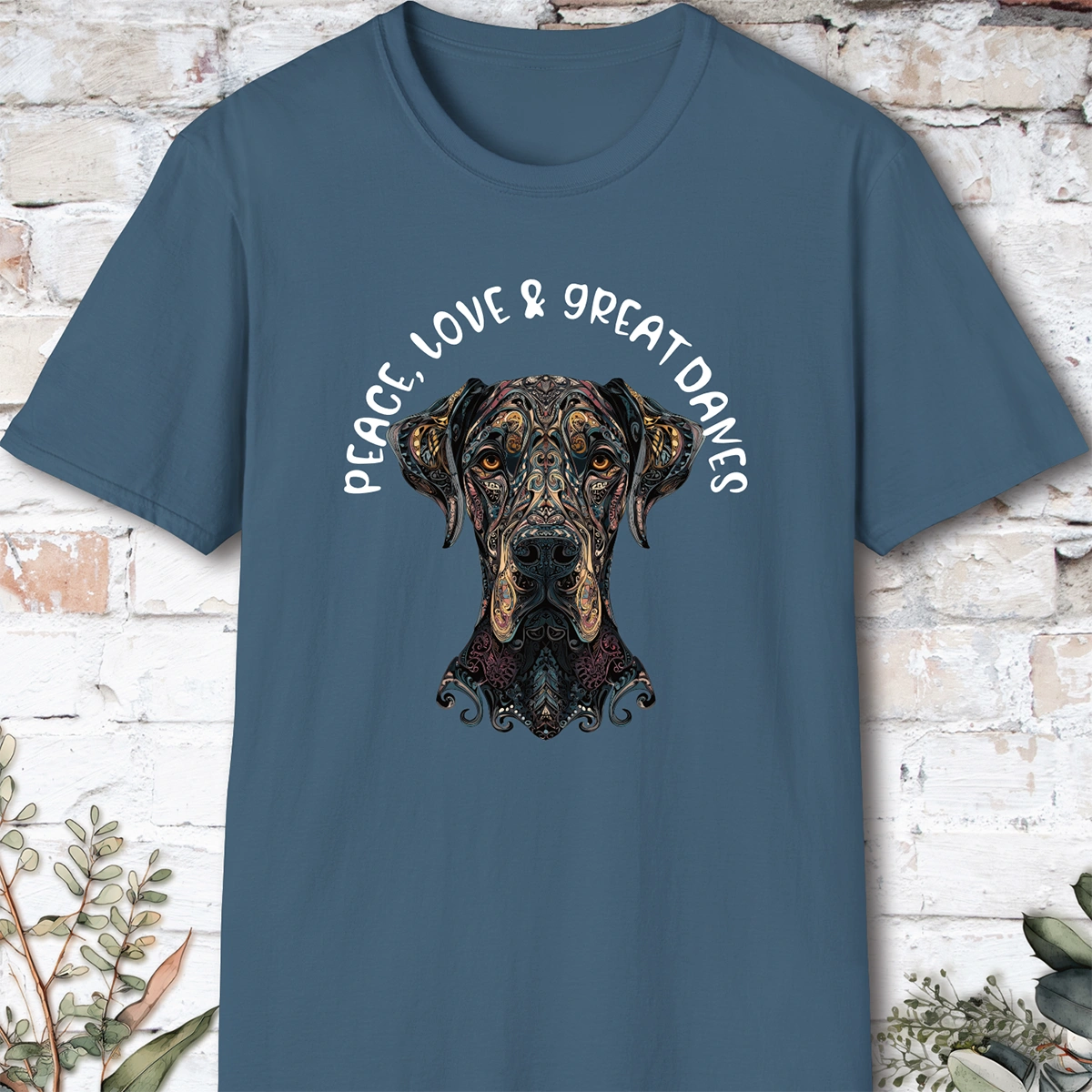 Peace Love & Great Danes #2, Short Sleeve Unisex Tee