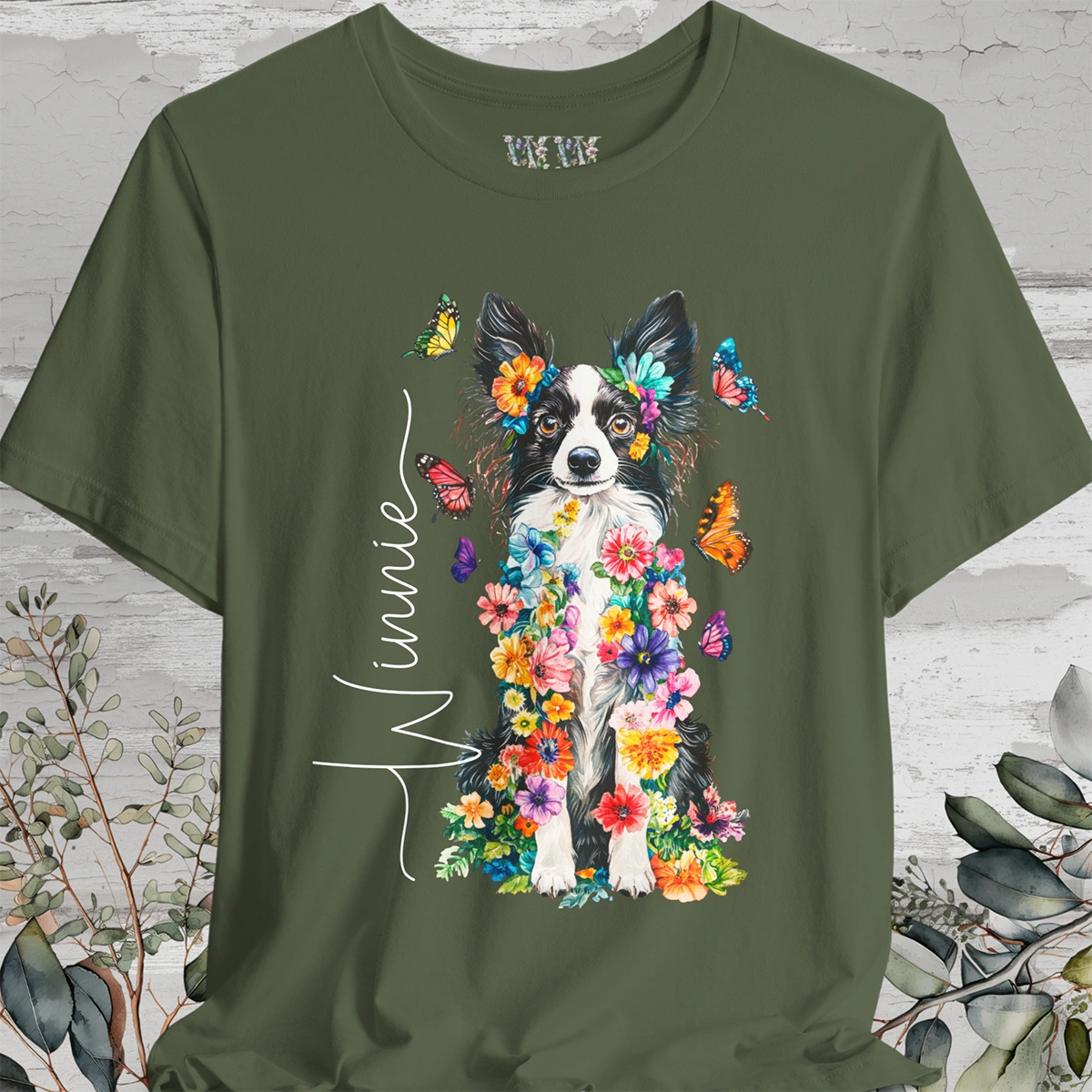 Papillon #1 Floral Personalized T shirt