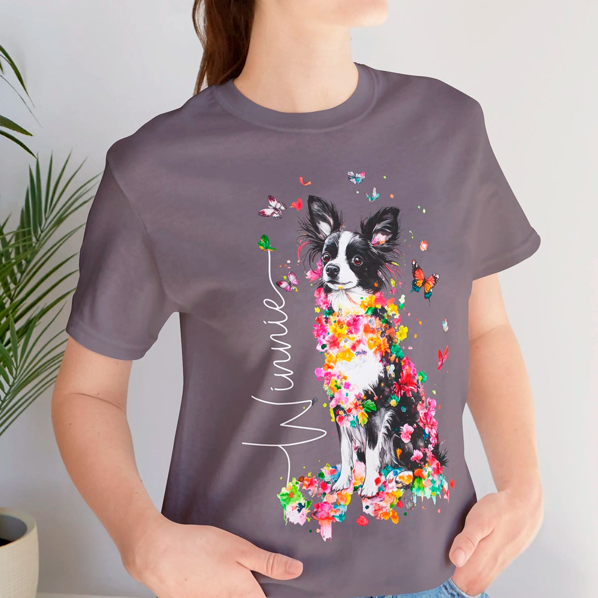 Papillon #2 Floral Personalized T shirt