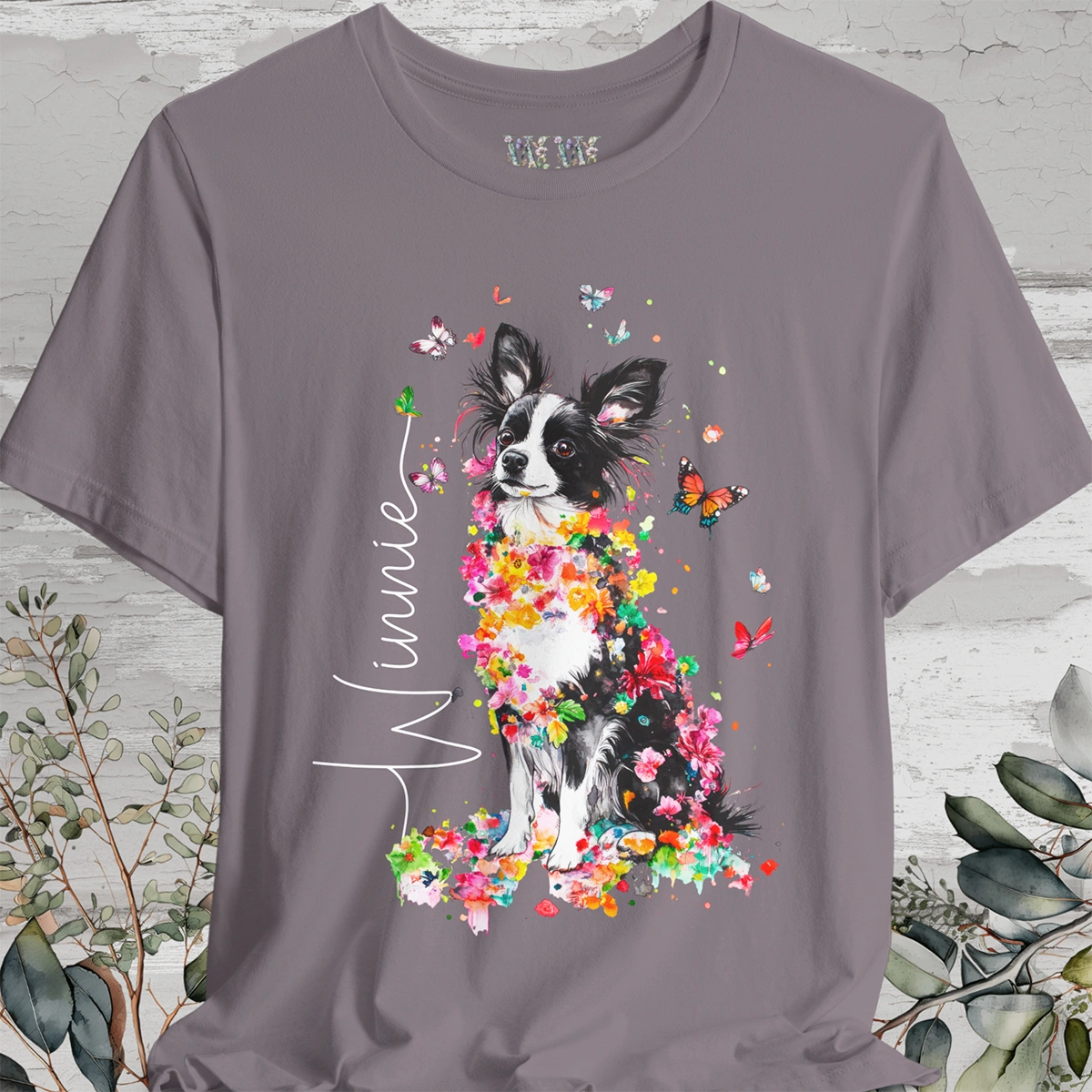 Papillon #2 Floral Personalized T shirt