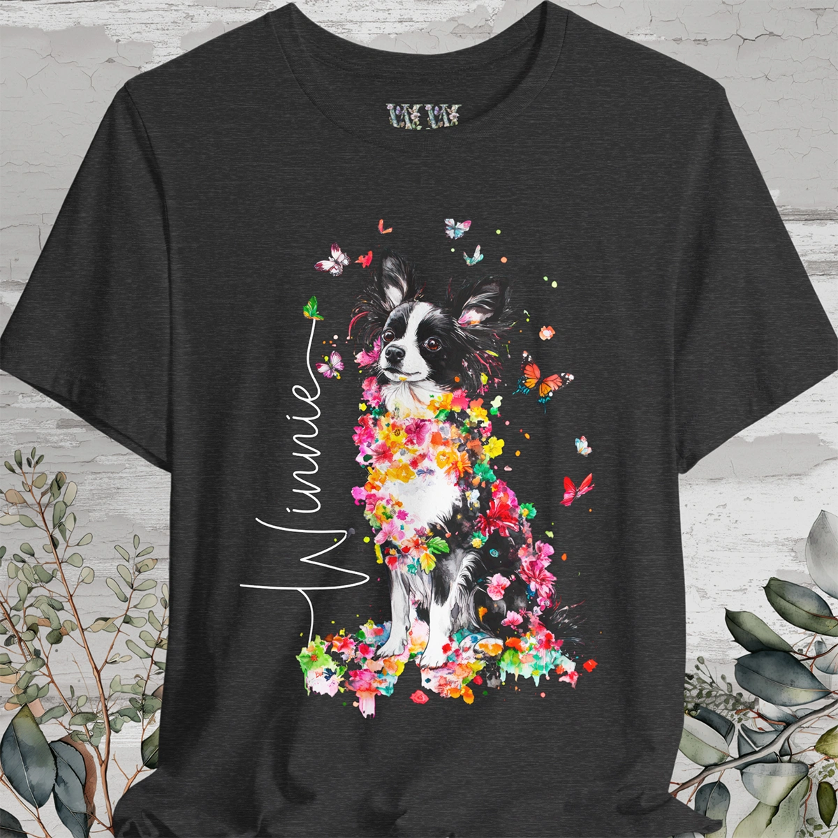 Papillon #2 Floral Personalized T shirt