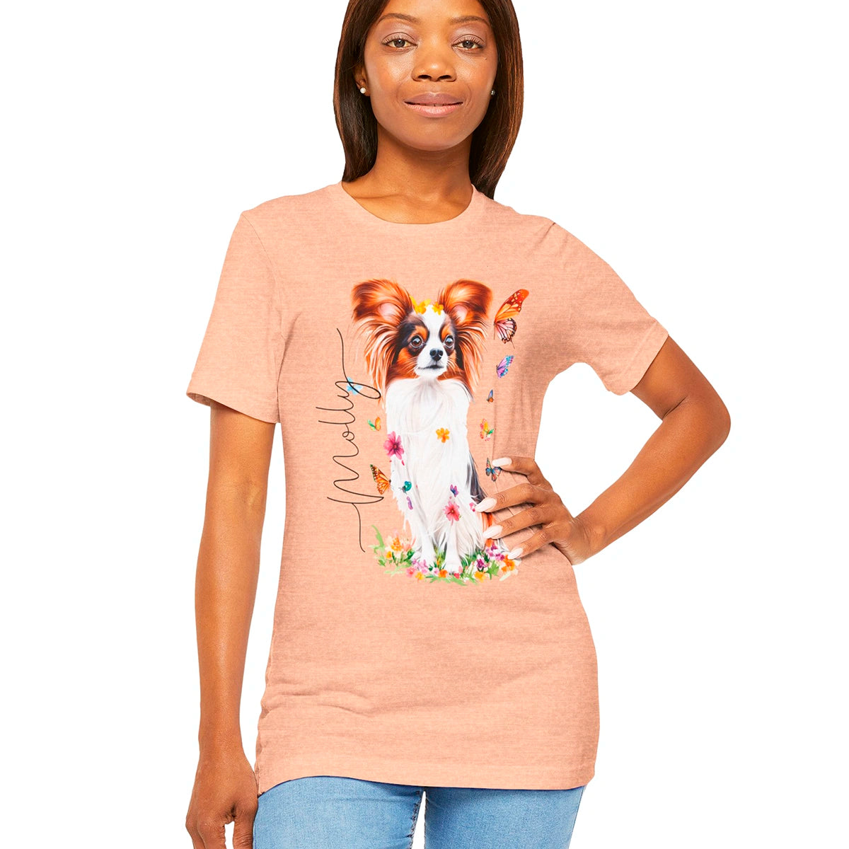 Papillon #2 Floral Personalized T shirt