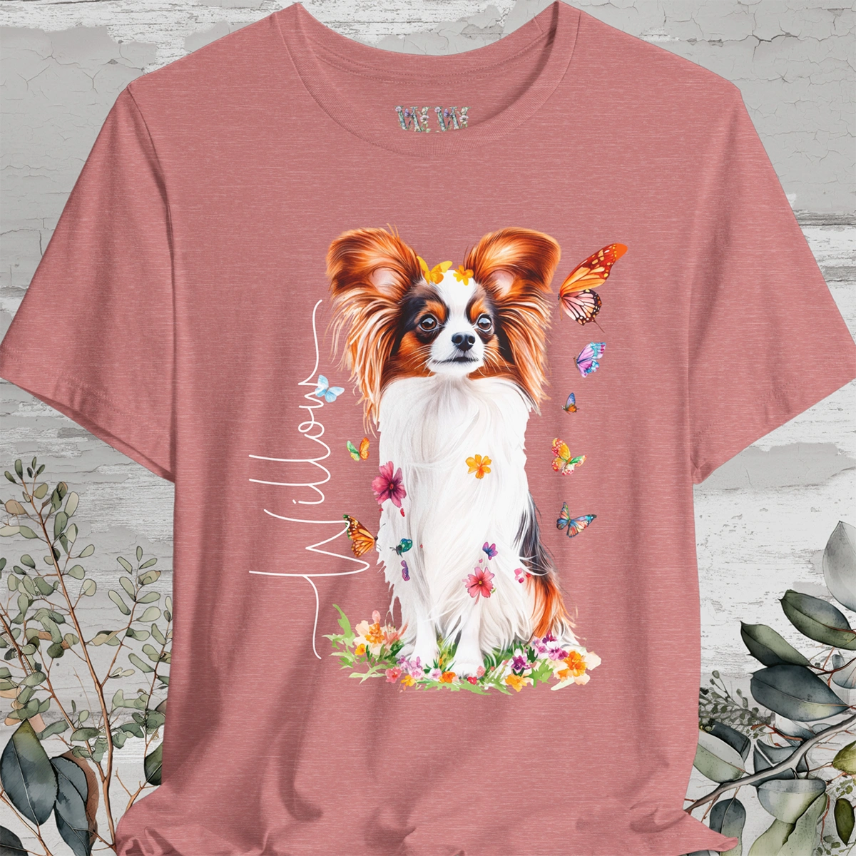 Papillon #2 Floral Personalized T shirt