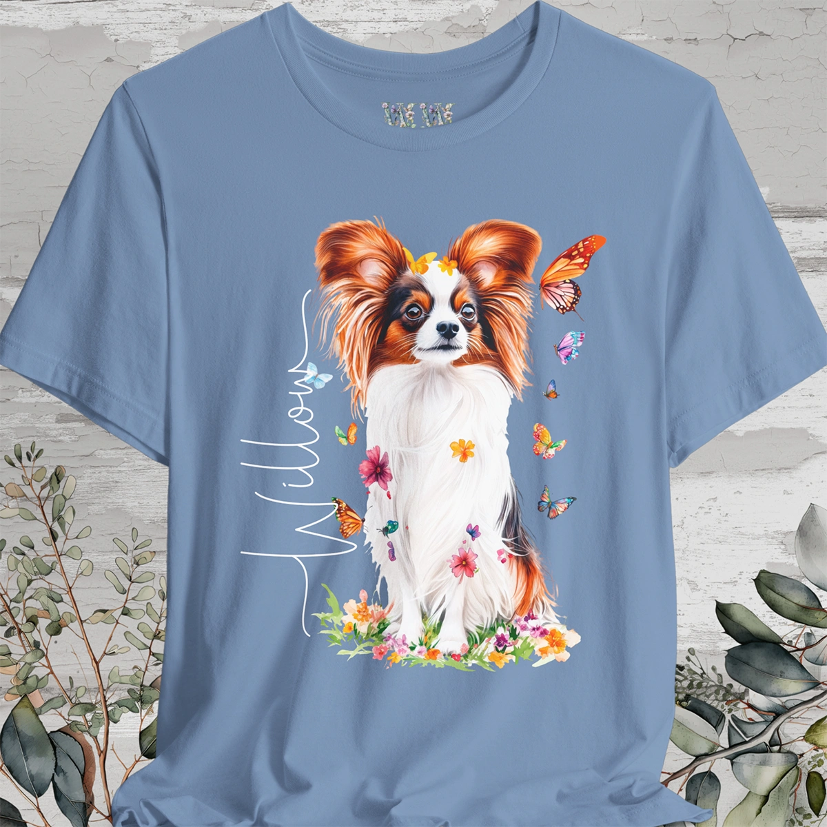 Papillon #2 Floral Personalized T shirt