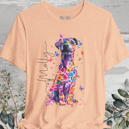 Patterdale Terrier #1 Floral Personalized T shirt