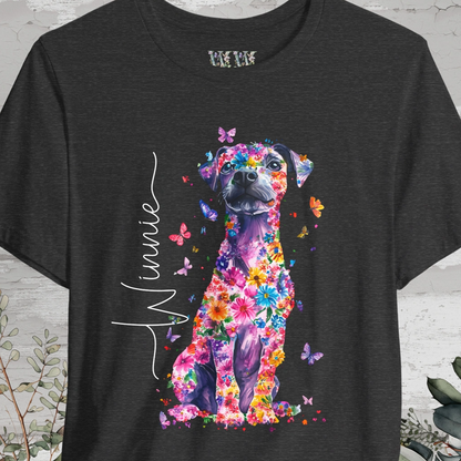 Patterdale Terrier #1 Floral Personalized T shirt