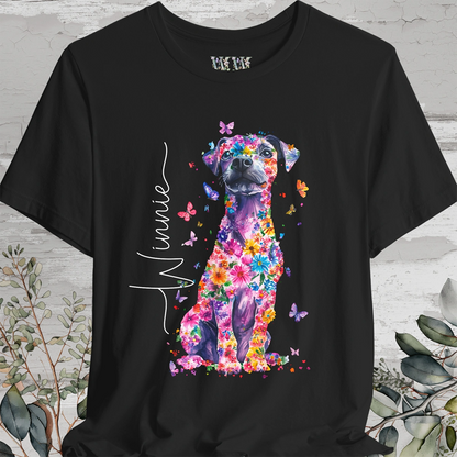 Patterdale Terrier #1 Floral Personalized T shirt