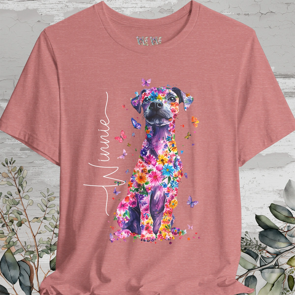 Patterdale Terrier #1 Floral Personalized T shirt