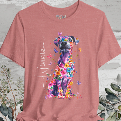 Patterdale Terrier #1 Floral Personalized T shirt