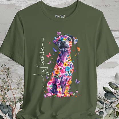 Patterdale Terrier #1 Floral Personalized T shirt