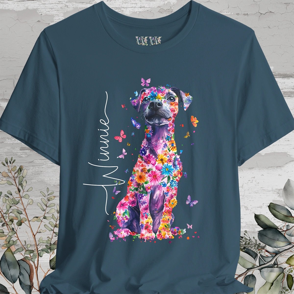 Patterdale Terrier #1 Floral Personalized T shirt