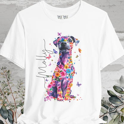 Patterdale Terrier #1 Floral Personalized T shirt